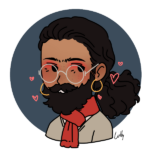 An illustration of my face generated via Picrew. It's not accurate when it comes my beard length or my balding head, but otherwise it is quite nice. The pink eye shadow is really pretty.